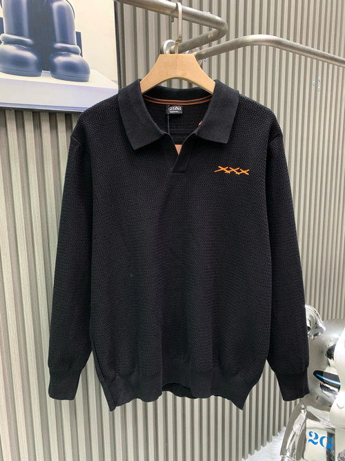 Zegna Comfortable Knitwear with Embroidered Logo