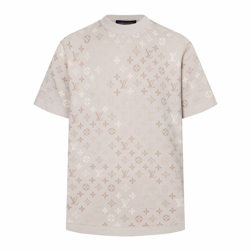 Louis Vuitton Gradient Jacquard Wool Blend Round Neck Short Sleeve