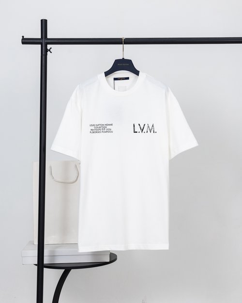 Louis Vuitton Vintage Letter Printed Soft Cotton T-Shirt