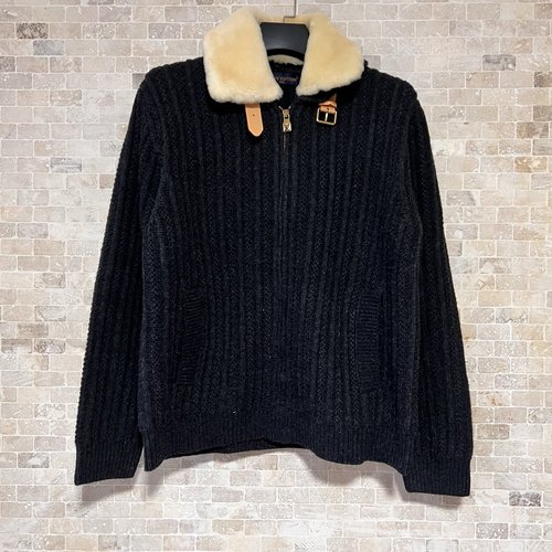 Louis Vuitton Knitted Jacket with Fur Collar