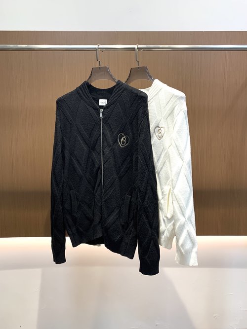 Burberry Black Checked Wool Jacket with Heart and Horse Embroidery