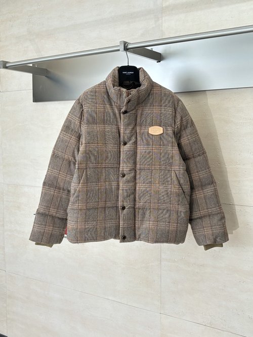 Louis Vuitton Checked Stand Collar Down Jacket