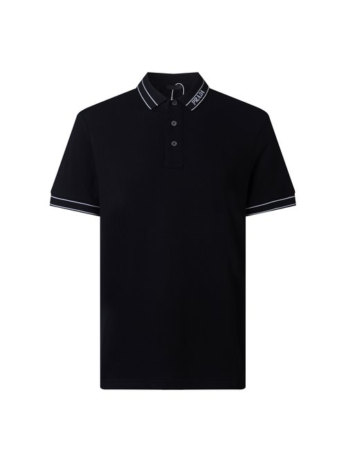 Prada Classic Letter Mosaic Embroidery Polo Shirt