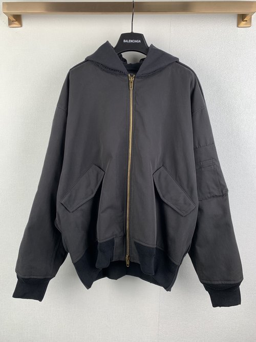 Balenciaga Distressed Cotton and Terry Jacket with Precise Craft