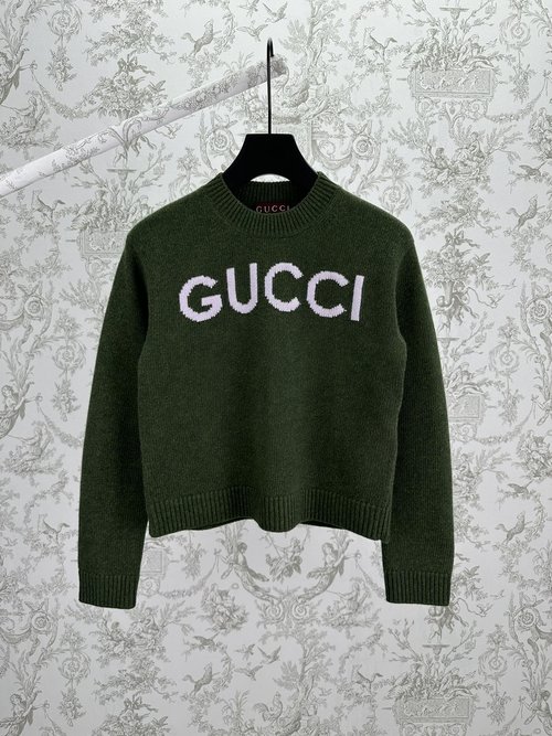 Gucci Embroidered Wool Round Neck Top