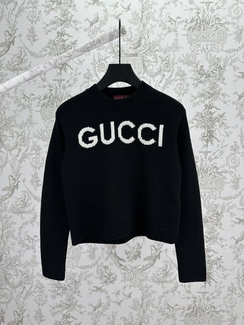 Gucci Embroidered Wool Round Neck Top