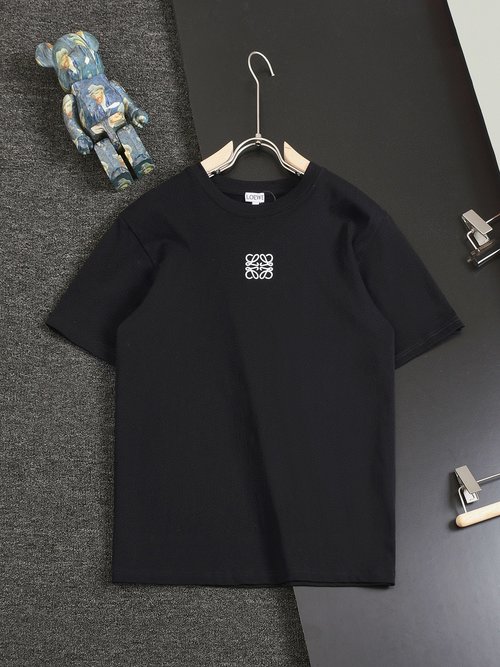 Loewe Logo Embroidery Short Sleeve T-Shirt for Couples