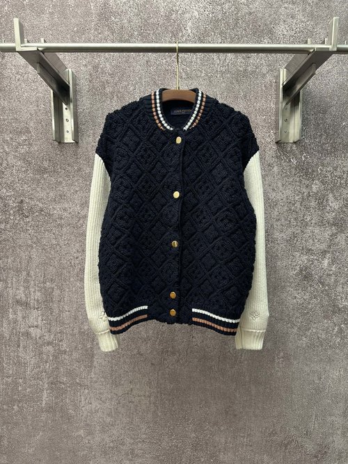 Louis Vuitton Color-Blocked Baseball Collar Pilot Jacket