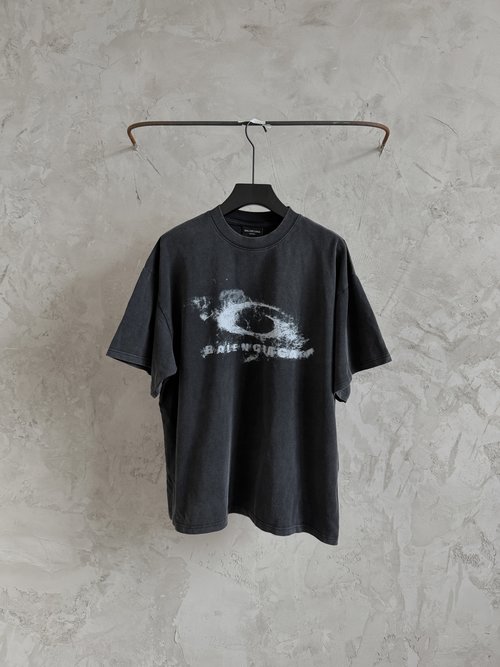 Balenciaga Smoke Print Short Sleeve T - Shirt, Easy to Match