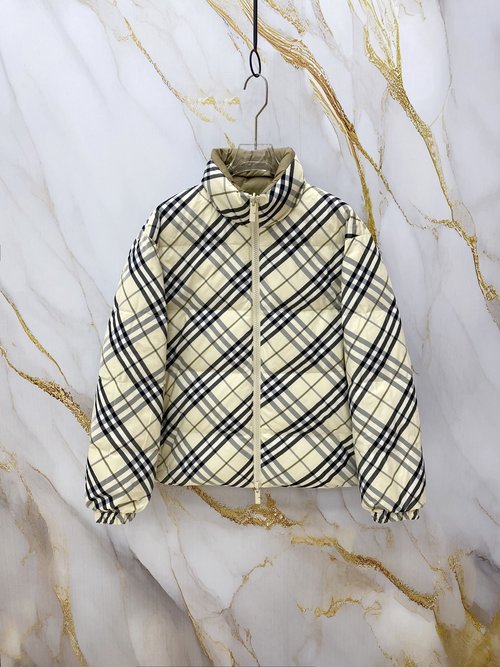 Burberry Double-Sided Collar Down Jacket with Logo Emblem