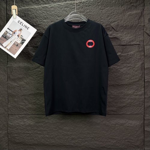 Gucci Premium Embroidered Emblem Short Sleeve T-Shirt