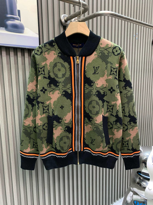 Louis Vuitton Camouflage Knitted Jacket with Geo Rodeo Pattern