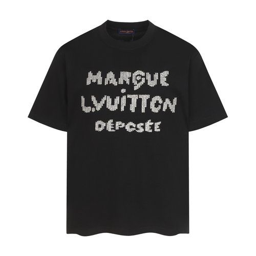 Louis Vuitton Custom Fabric Round Neck Short Sleeve T-Shirt
