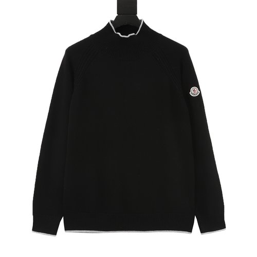 Moncler High-Neck Sweater with Embroidered Logo