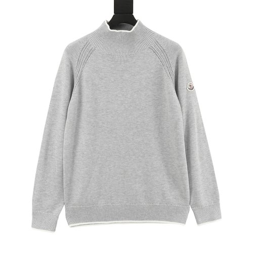 Moncler High-Neck Sweater with Embroidered Logo