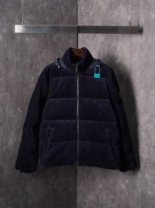 Burberry Corduroy Down Jacket with Horse Logo