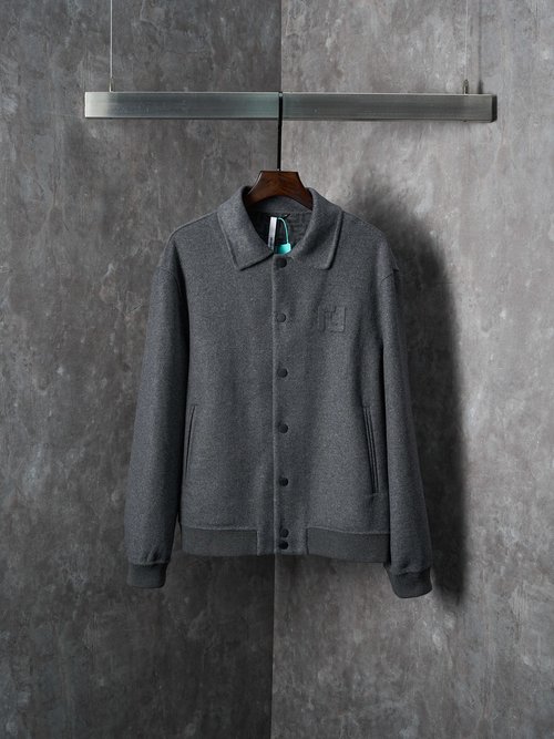 Fendi Wool Blend Double-F Lapel Jacket with Custom Details