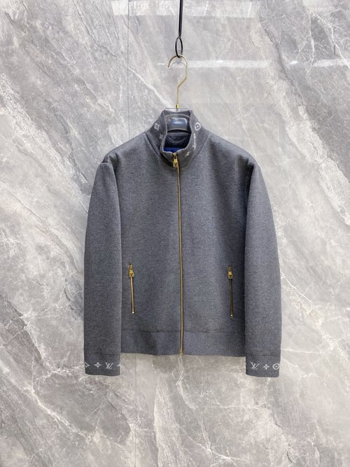 Louis Vuitton Dual - layer Knit Down Jacket with Monogram Jacquard