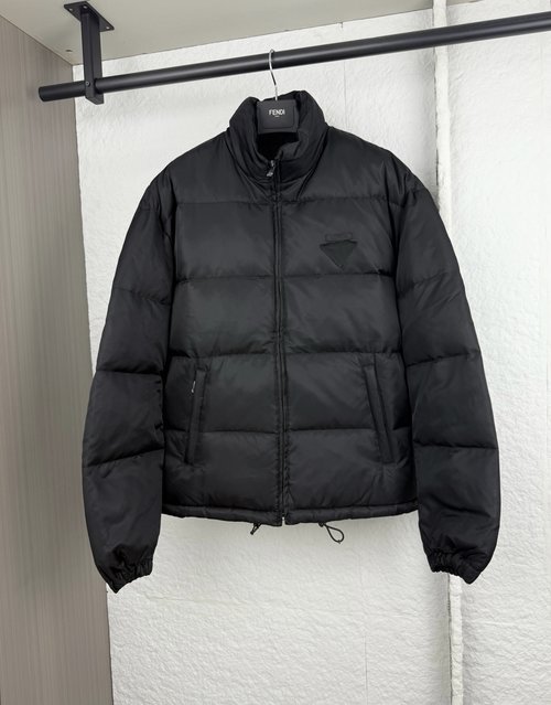 Prada Triangle Logo Fabric Down Jacket