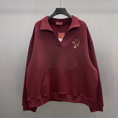 Gucci Embroidered Knit Cotton Sweatshirt with Equestrian Elements