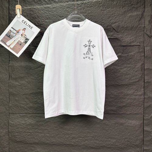 Chrome Hearts Stylish Embroidered Couple Tee with Cross Design