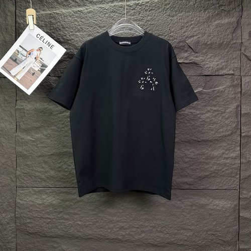 Chrome Hearts  Short-Sleeve T-Shirt with Patch Embroidery
