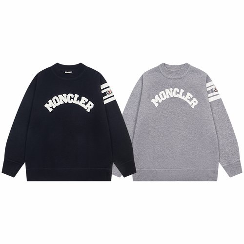 Moncler  Knit Round-Neck Sweater with Small Logo