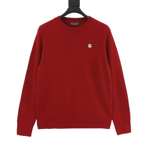 Gucci Embroidered Logo Wool Blend Sweater