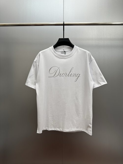 Dior White Handwritten Print T-Shirt, Soft and Shapely