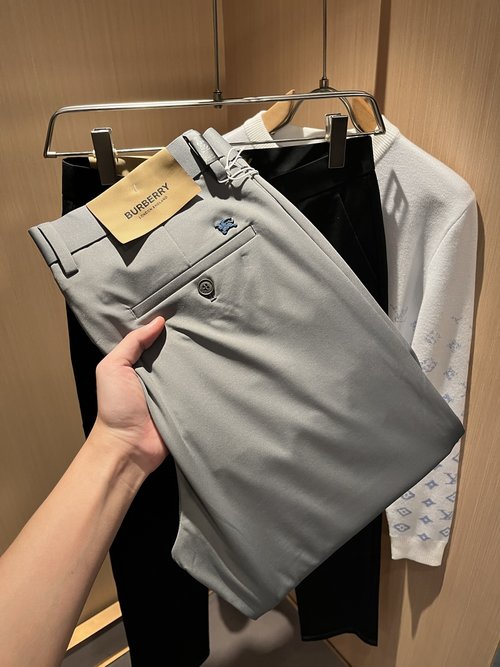 Burberry Classic Slim-Fit Solid Casual Trousers