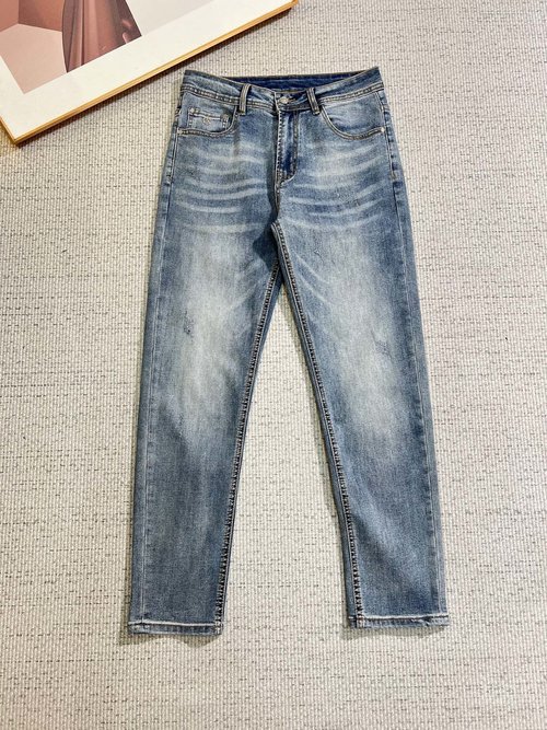 Louis Vuitton Pure-Color Premium Denim Jeans for Comfort