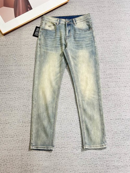 Louis Vuitton Pure-Color Premium Denim Jeans for Comfort