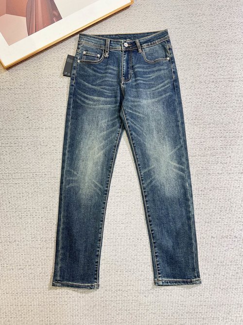 Louis Vuitton Pure-Color Premium Denim Jeans for Comfort