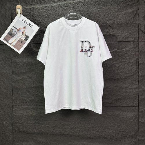 Dior Patch Embroidery Logo Short Sleeve T-Shirt
