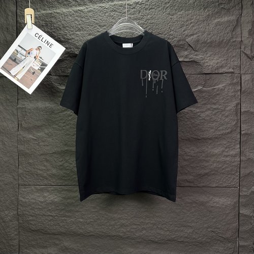 Dior Foamed Letter Logo Short Sleeve T-Shirt
