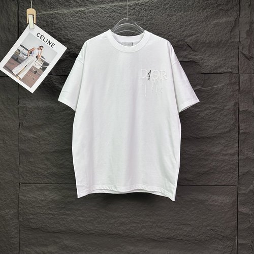 Dior Foamed Letter Logo Short Sleeve T-Shirt