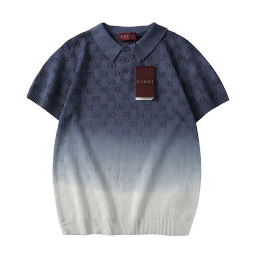 Gucci Gradient Polo Short Sleeve Knit with Craftsmanship