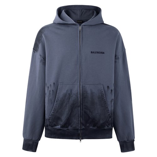 Balenciaga Embroidered & Graffitied Hooded Zipper Jacket