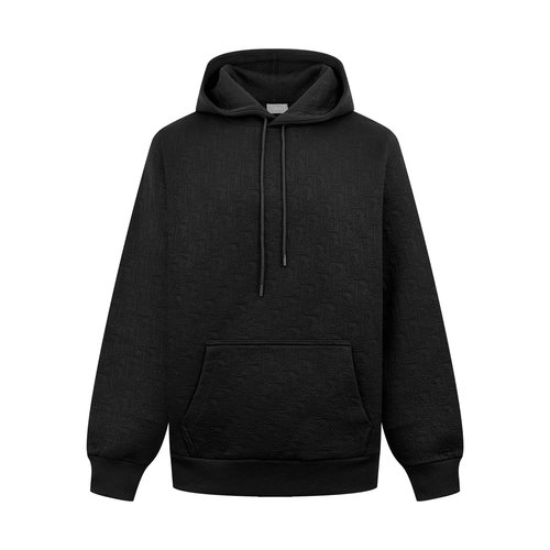 Dior Black Oblique Jacquard Hoodie with Luxury Feel