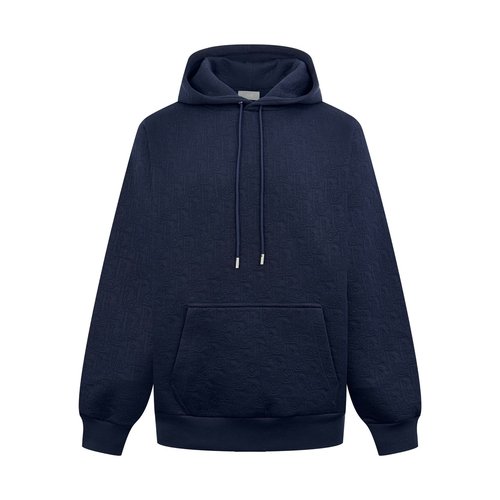 Dior Blue Oblique Jacquard Hoodie with Luxury Touch