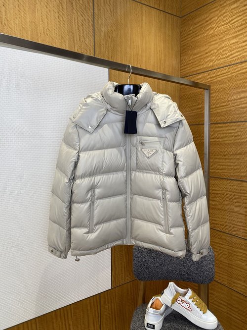 Prada Premium 90% Down Feather Jacket with Logo and Color