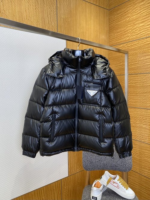Prada Premium 90% Down Feather Jacket with Logo and Color