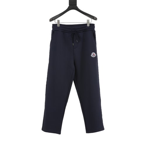 Moncler Warm Fleece Straight-Leg Pants with Embroidered Logo