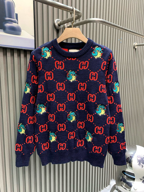 Gucci Dinosaur Embroidery Knitwear, Soft and Stylish