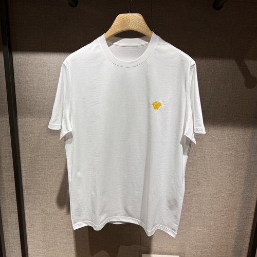 Versace New Arrival: All-Cotton T-Shirt with Embroidered Logo