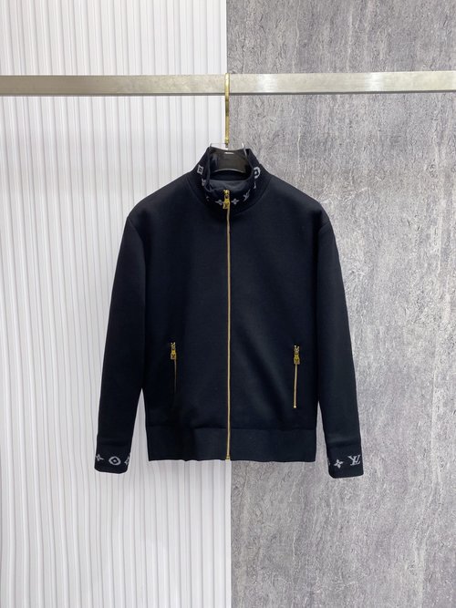Louis Vuitton Double-Lined Knit Down Jacket with Monogram