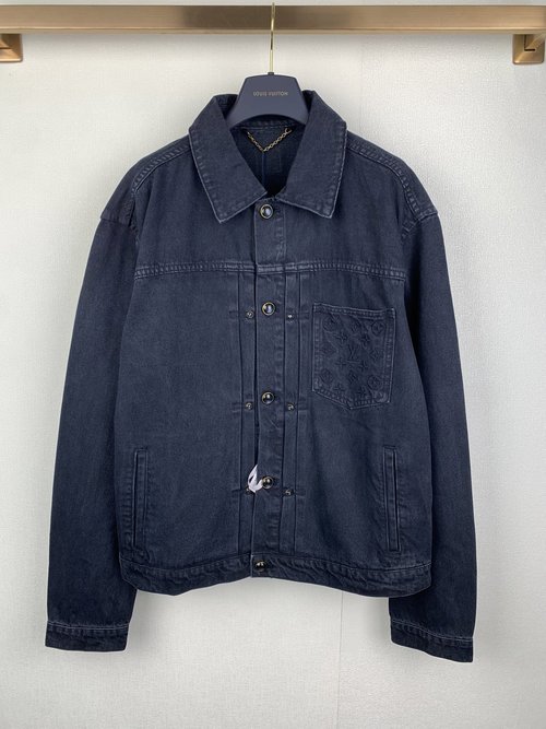 Louis Vuitton Garment Dyed Denim Truck Jacket with Custom Parts