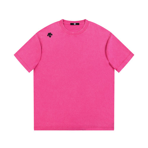 Descente Heavy Cotton Wash-Worn Letter Short Sleeve Shirt