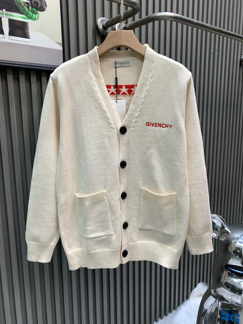 Givenchy Sequined V - neck Cardigan with Embroidered Back