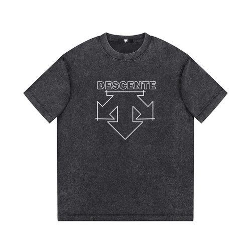 Descente Cotton Short Sleeve with Retro Letter Print